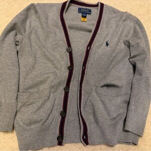 Polo by Ralph Lauren Kids V-Neck Gray Cardigan